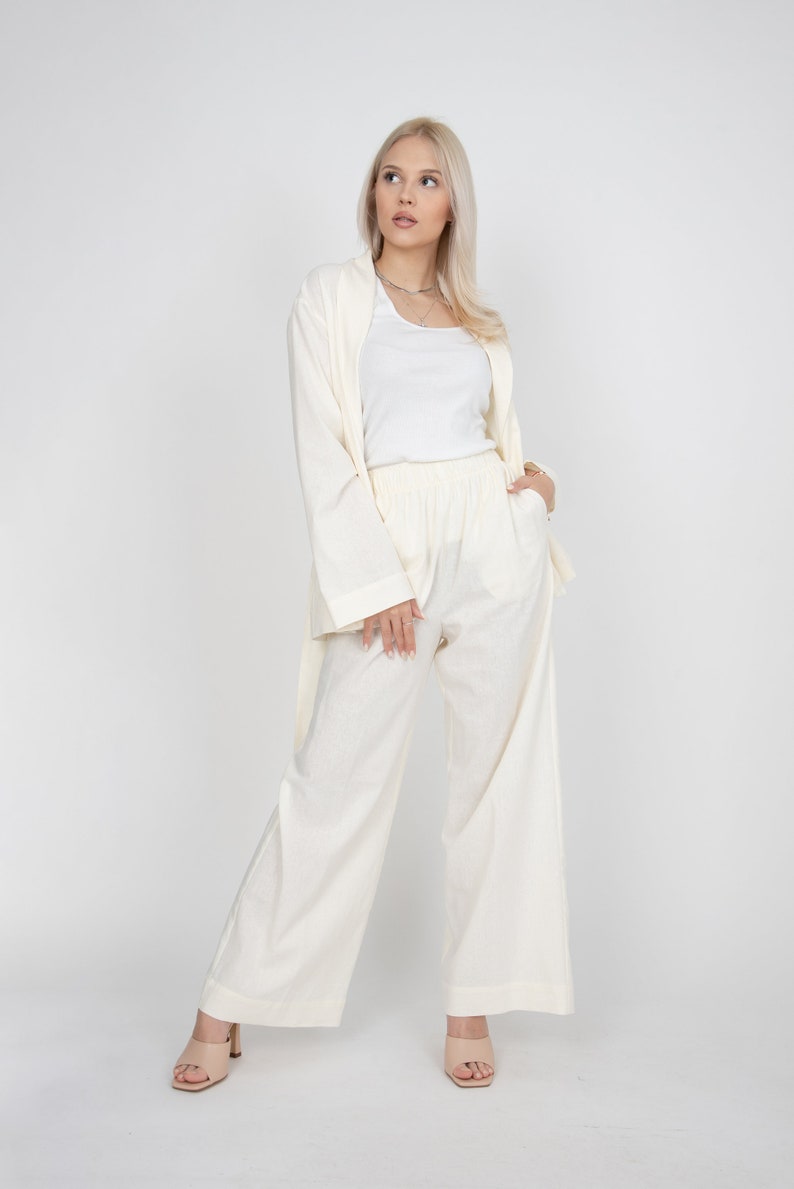 Casual Linen Pants/Linen Summer Pants/Loose Linen Pants/Linen Palazzo Pants/Flowy Pants/Relaxed Linen Trousers/Flax Pants/Eco Pants/FC1174 image 2