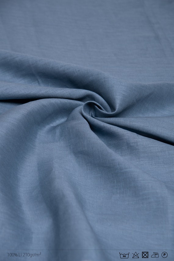 Denim Blauer Leinen stoff meterware, Bio Leinenstoff, Veganes