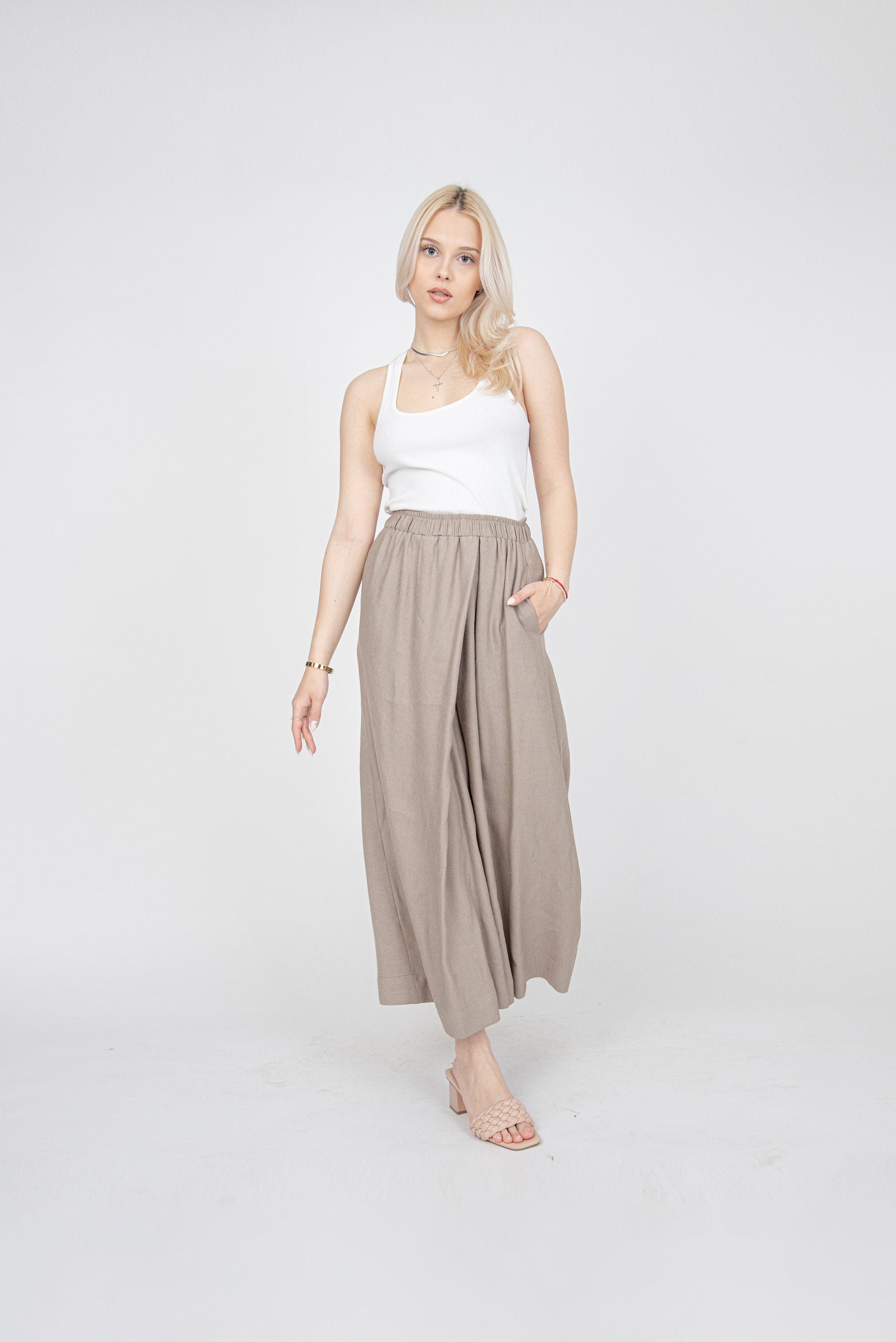 【PORTERNA】Lezik Linen Trousers Amazon.com: HEZIOWYUN Linen Pants for Women Wide Leg Elastic