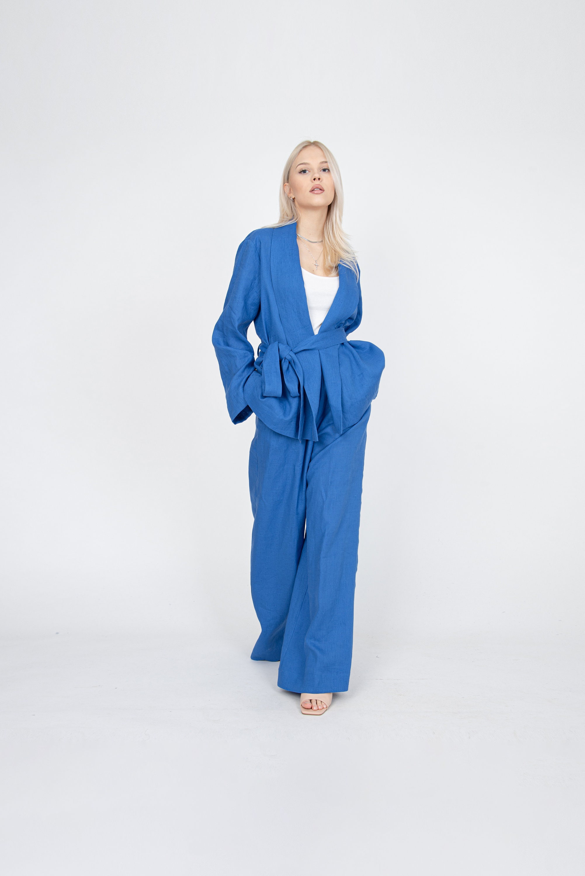 Women's Linen Set/pants Suit for Women/linen Casual Suit Etsy