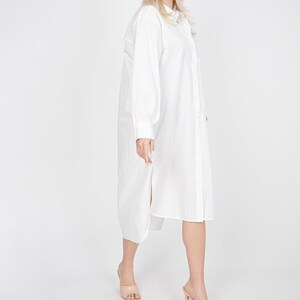 Oversized Shirt Dress/Cute White Dress/Cotton Shirt Dress/Oversized White Shirt/Beach Dress/Long Shirt Dress/Summer Shirt Dress/FC1188 image 8