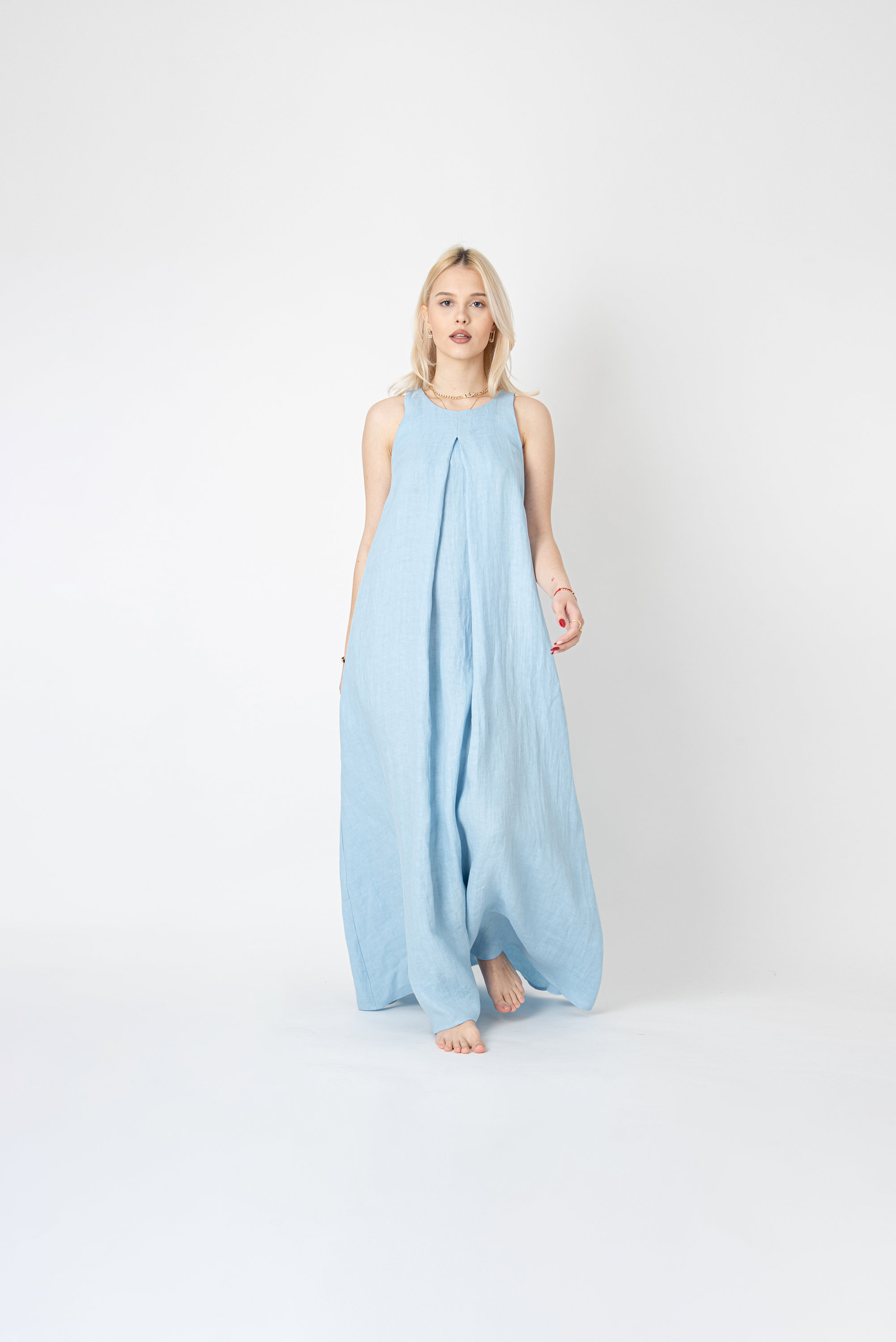 Flowy Linen Dress Etsy