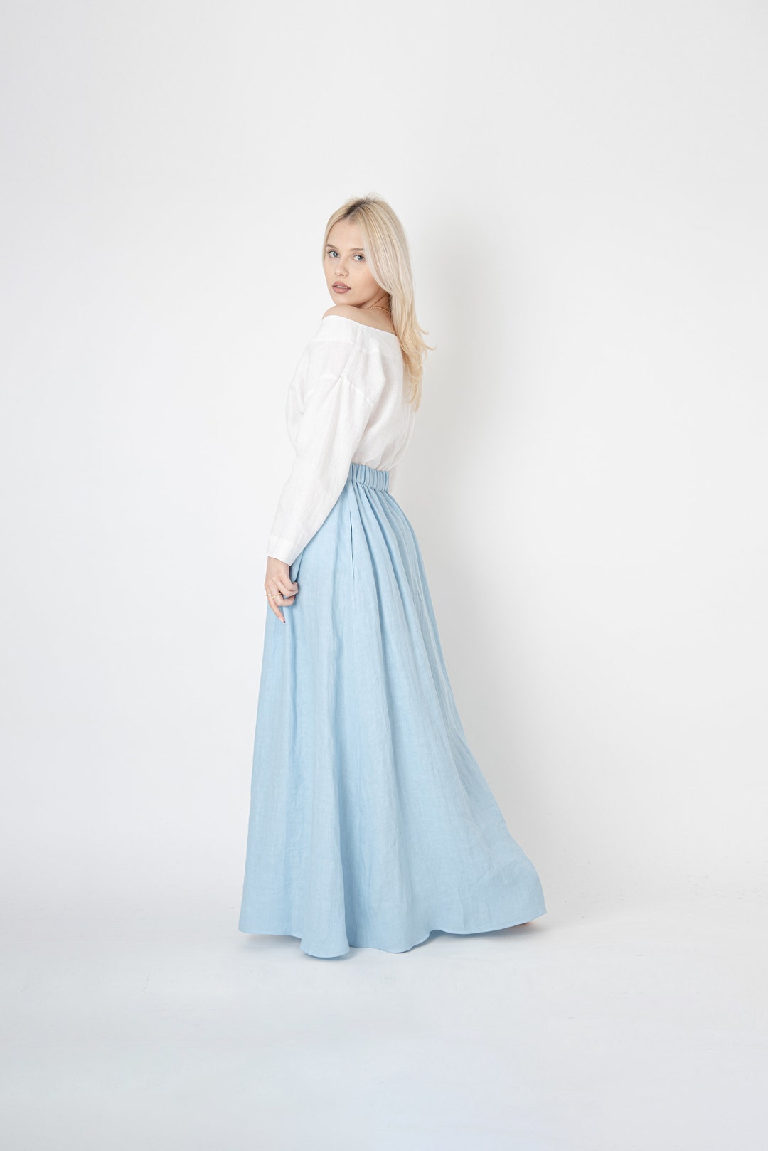 VIAS MAXI SKIRT LINEN SATIN | SKIRT | MADISONBLUE