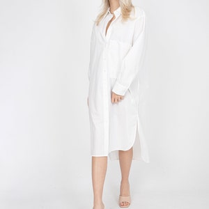 Oversized Shirt Dress/Cute White Dress/Cotton Shirt Dress/Oversized White Shirt/Beach Dress/Long Shirt Dress/Summer Shirt Dress/FC1188 image 6