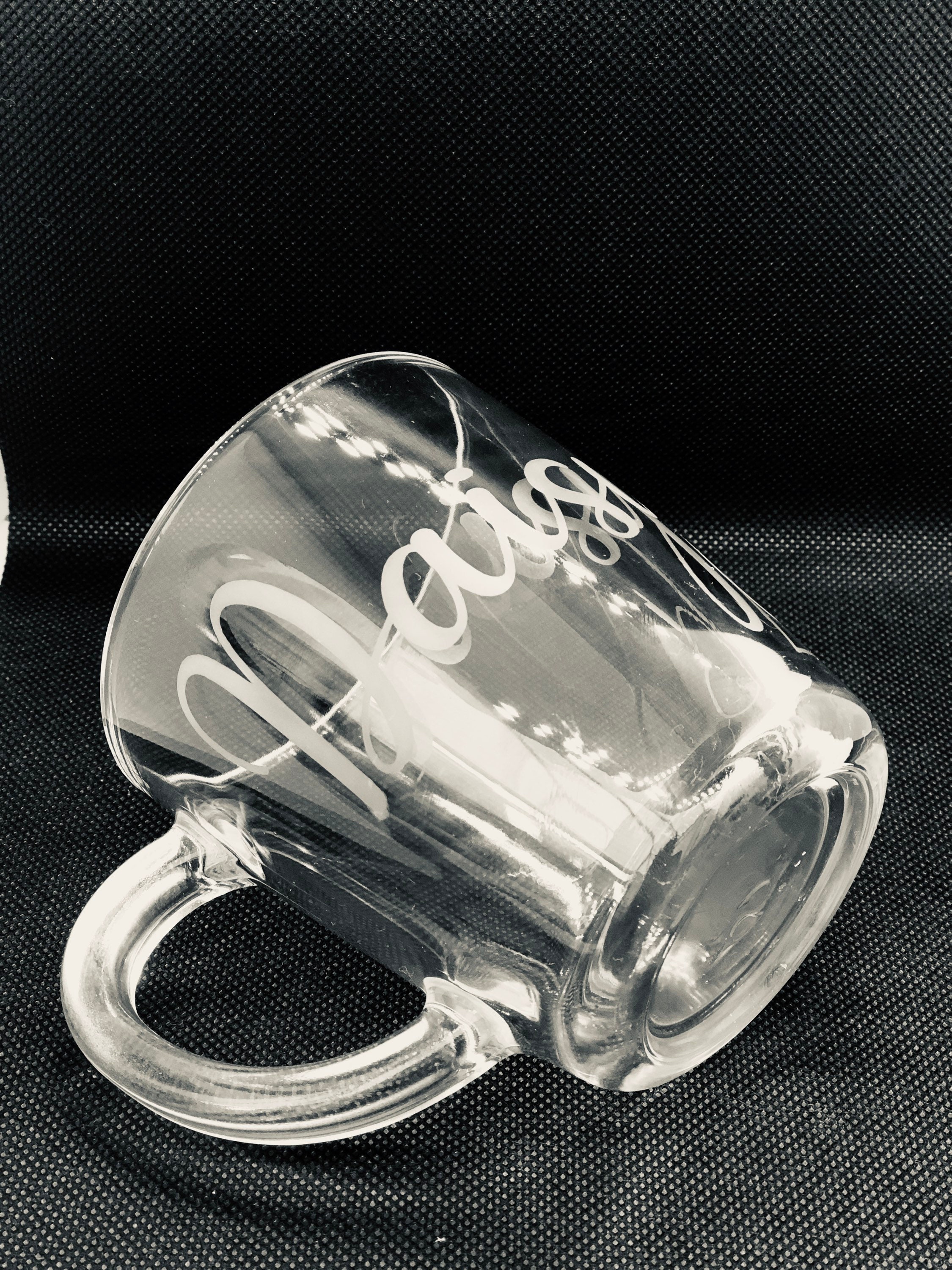 Etched Glass Mugs Etsy UK