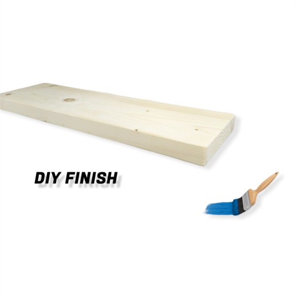 DIY//Unfinished//Handmade Untreated Floating Wooden Shelves With Fixings. Custom Sizes.
