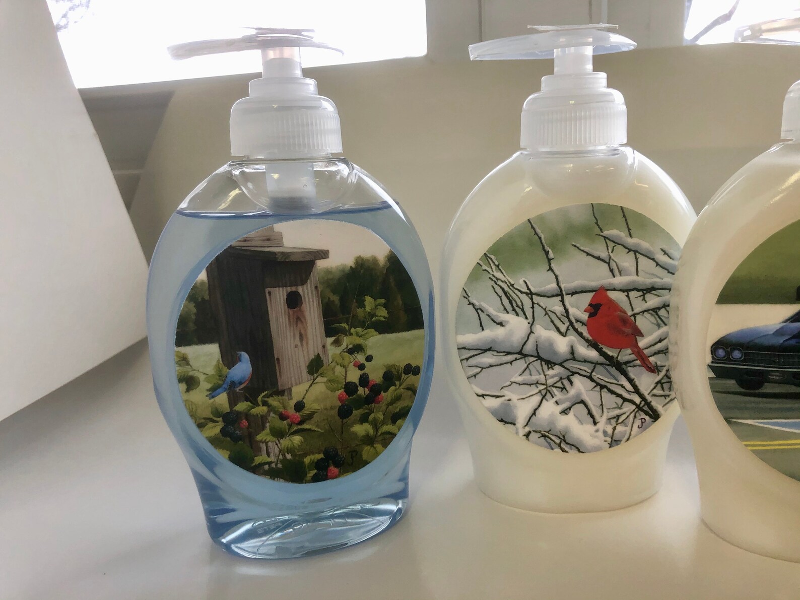 Hand soap bottles with giclee' prints Etsy