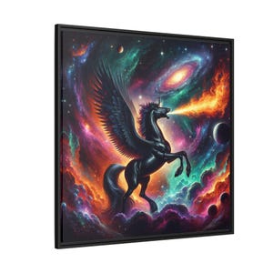 Galactic Unicorn Canvas Art: Colorful Cosmic Fantasy Decor