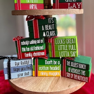 Christmas Tiered Tray Decor Christmas Book Stack Christmas Decor Christmas Tray Decor Holiday Decor Christmas Bookstack Stacked Books