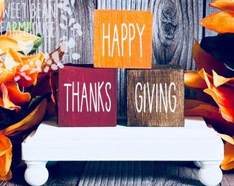 Thanksgiving Tiered Tray Decor Thanksgiving Blocks Thanksgiving Decor Fall Tiered Tray Decor Turkey Day Autumn Tier Tray Fall Blocks