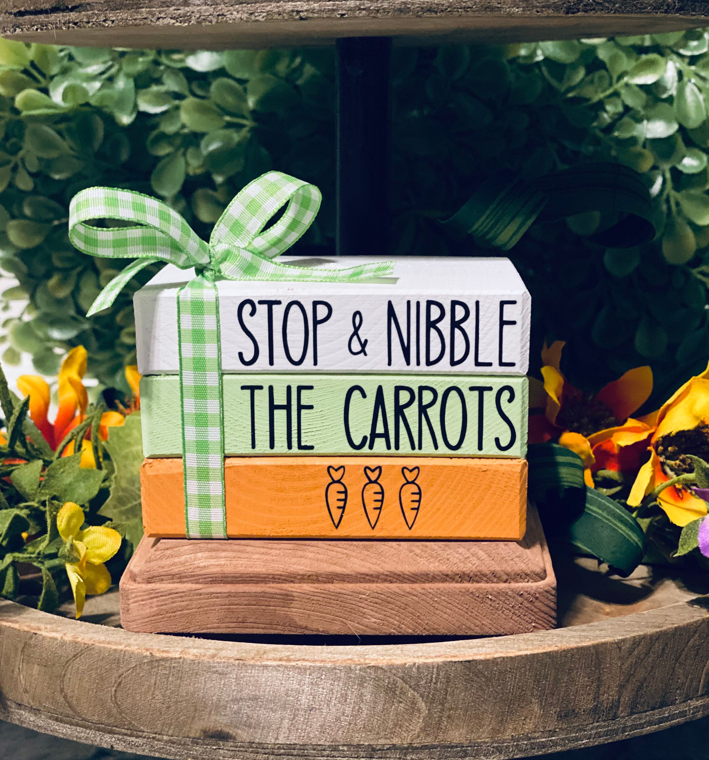 easter tiered tray decor kitchen decor sunshine mini wood book stack