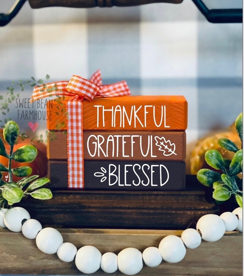 Fall Decor Wooden Fall Tiered Tray Decor Farmhouse Decorative Wood Book