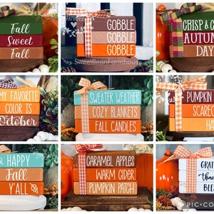 Fall Tiered Tray Decor Fall Book Stacks Fall Tier Tray Decor Fall Tray Decor Fall Bookstack Autumn Decor Fall Home Decor Fall Books