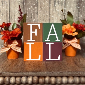 Fall Blocks Fall Tiered Tray Decor Fall Decor Fall Decorations Fall Table Decor Fall Shelf Decor Fall Kitchen Decor Fall Farmhouse Decor image 1