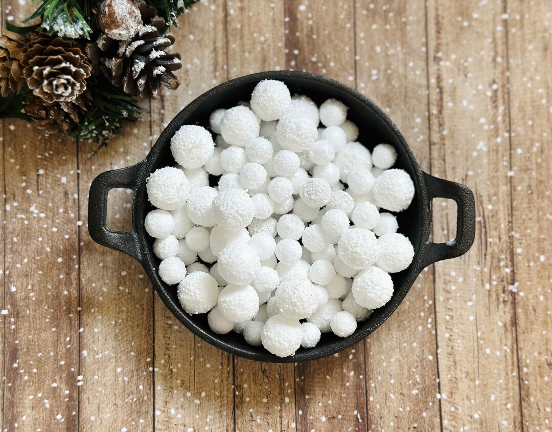 Fake Snowballs Faux Snow Balls Miniature Snowballs Winter Tiered Tray