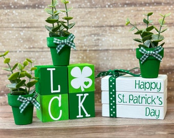 St Patricks Day Tiered Tray Decor Mini Book Stack St Patricks Blocks Decorations Tier Tray Decor