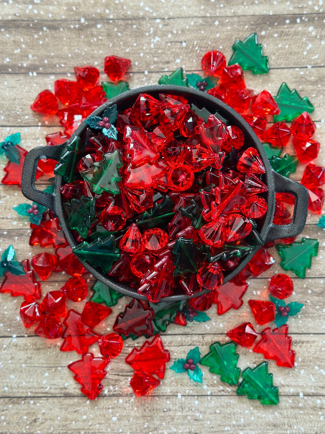 Mini Plastic Christmas Trees Christmas Tiered Tray Decor Christmas Table Scatter Vase Filler