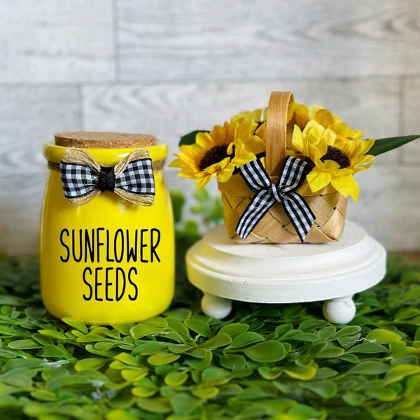 Sunflower Tier Tray Decor Sunflower Tiered Tray Decor Sunflower Mini Book Stack Sunflower Sign Sunflower Decor Sunflower Bookstack