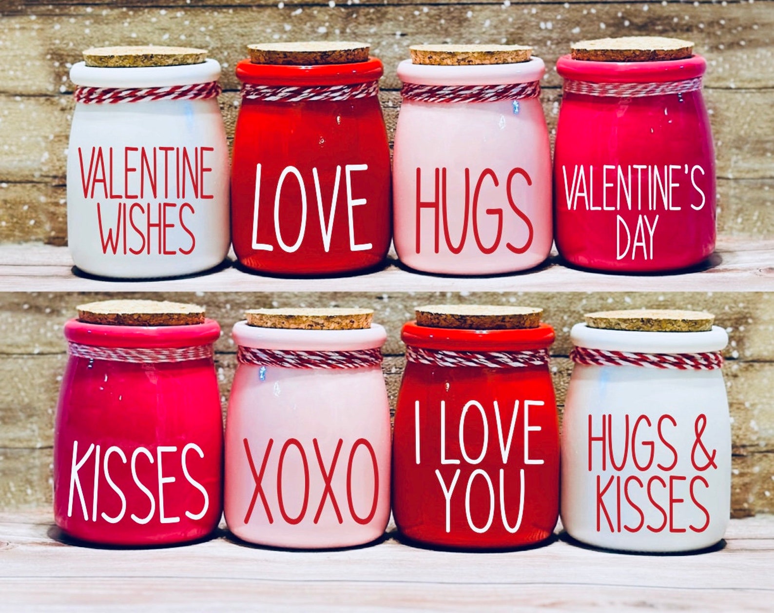 Valentines Day Decor Glass Jar