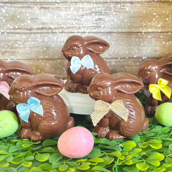 Faux Chocolate Bunny For Tiered Trays and Easter Displays Fake Bake Easter Decor Fake Small Chocolate Rabbit Easter Tiered Tray Decorations