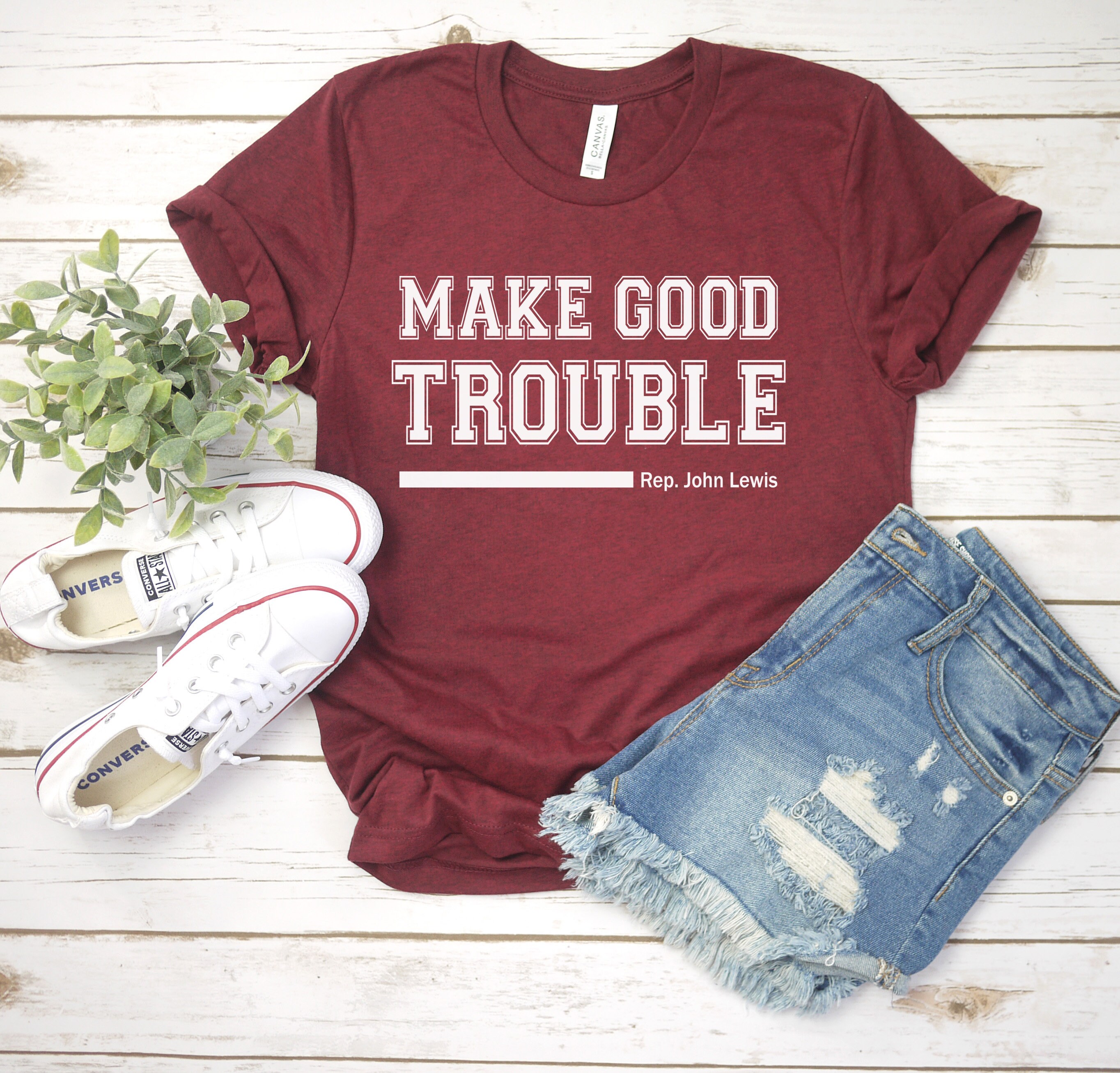 Make Good Trouble Shirt White Font Shirt Graphic Tee Etsy