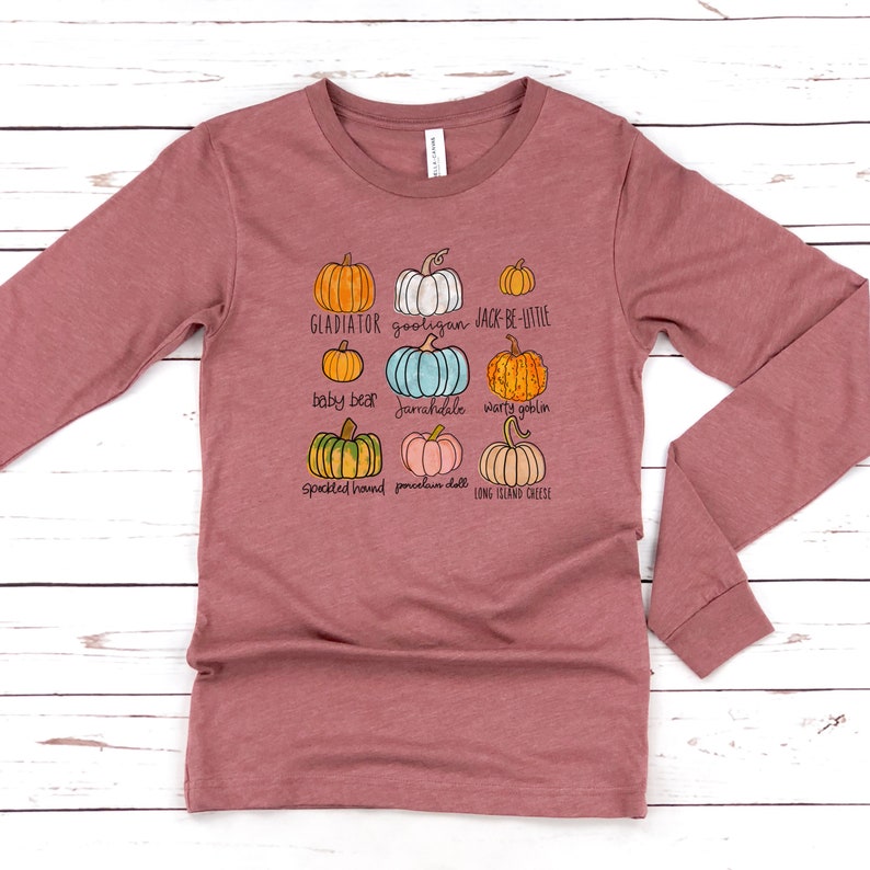 Long Sleeve Fall Pumpkins Shirt Cute Pumpkins shirt Fall | Etsy