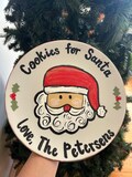Hand Painted Cookies for Santa Christmas Plate