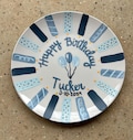 Candle Hand Painted Preppy Grandmillienial Ceramic Birthday Plate