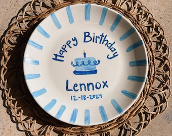 Hand Painted Birthday Plate