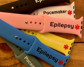 Medical ID Apple Watch, Epilepsy Tag, Pacemaker Tag, Medical Apple