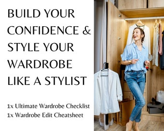 Printable Wardrobe Checklist & Step by Step Guide, Woman's wear, Captual wardrobe, Personal style guide, Styled wardrobe, Wardrobe planner