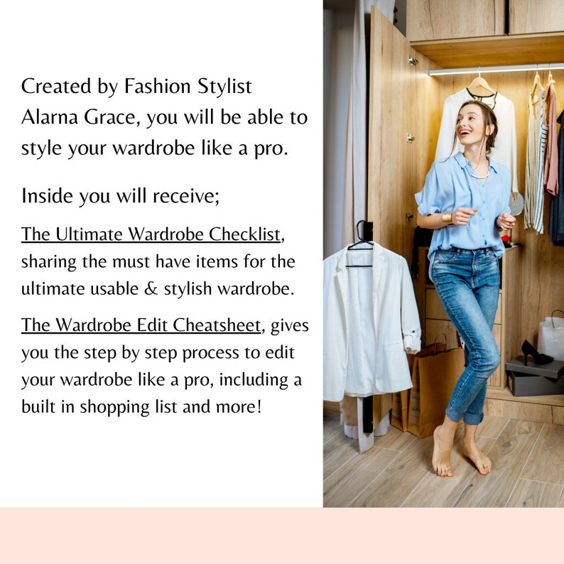 Printable Wardrobe Checklist &amp; Step by Step Guide, Woman's Wear ...