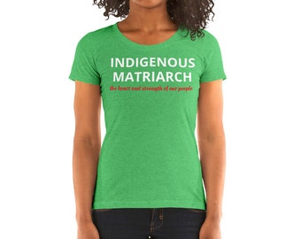 T-Shirts Indigenous Awareness T-Shirt Artistic Mother's Day Apparel Cultural Art 'Matriarch'- Unisex Cotton Tee Activist Slogan Apparel