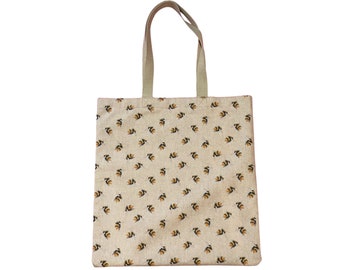 Handmade Bee Design Market Tote Bag With Internal Zipped Pocket