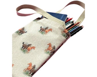 Handmade Cotton-Poly Mini Tote Bag, Horse Design Mini Tote Bag Gift