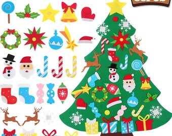 LAMPTOP 45Pcs 4FT Felt Christmas Tree for Kids DIY Christmas Ornaments Set with Merry Christmas Felt Banner Wall Decor Xmas Gift for Toddlers Christmas New Year Hoom Door Decorations LAMPTOP 45Pcs 4FT Felt Christmas Tree for Kids DIY Christmas Ornaments Set with Merry Christmas Felt Banner Wall Decor Xmas Gift for Toddlers Christmas New Year Hoom Door Decorations