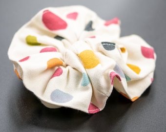 100% Cotton Coloured Spots Hair Scrunchies, Handmade Scrunchies