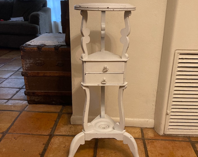 Vintage Washstand, Shabby Chic Washstand With 2 Drawers, Key West Plant