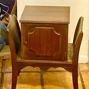 Vintage nightstand/side table- Humidor Cabinet with Magazine Racks – Tin Lined Smoking Stand