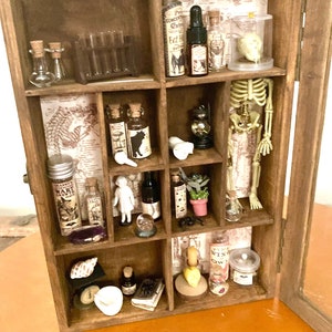 Halloween Apothecary Diorama, Halloween Assemblage, Apothecary Cabinet, Halloween Potion Closet, Wooden  Box Apothecary, Witches Apothecary