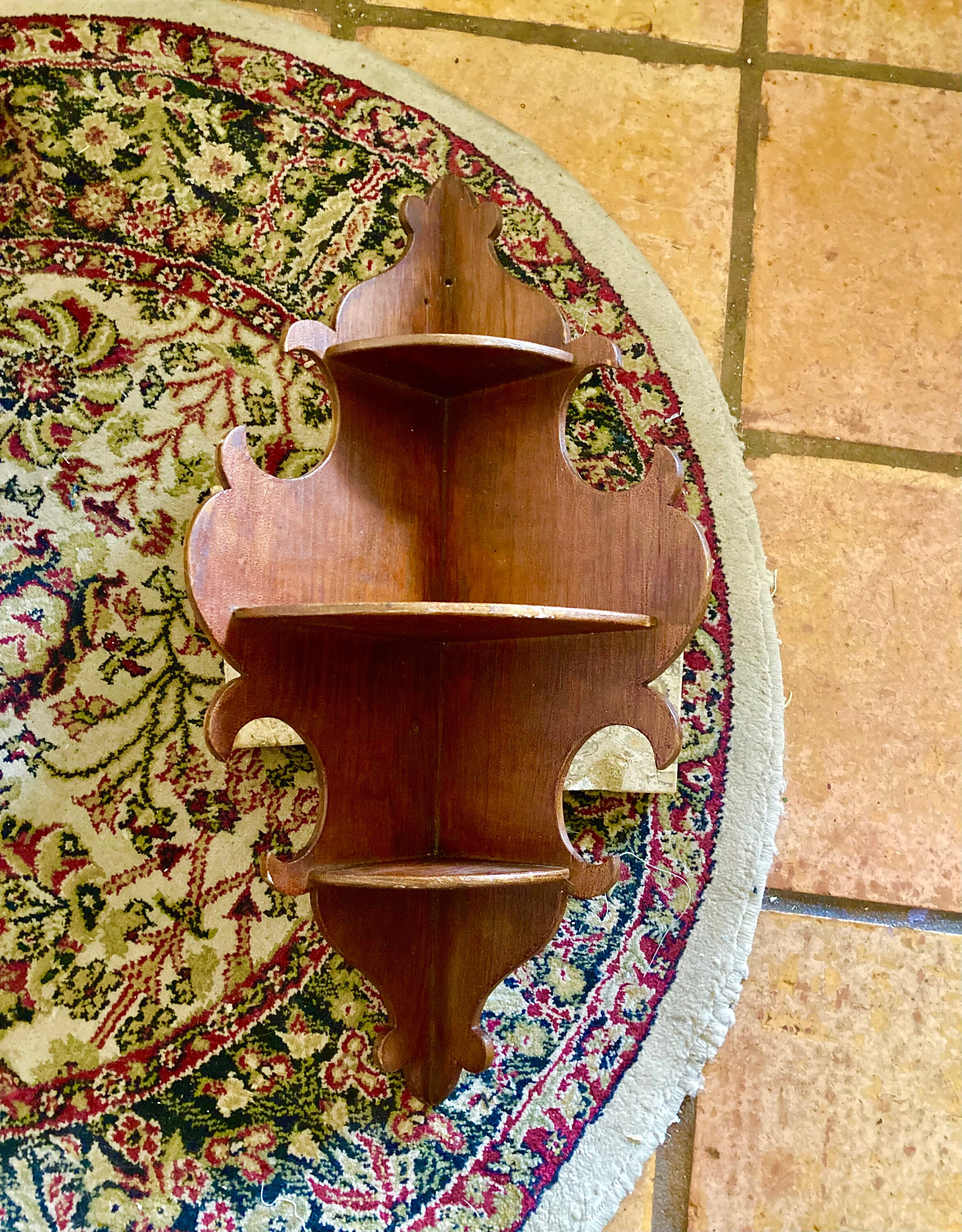 Vintage Corner Shelf 3 Tier Corner Shelf Vintage Curio Shelf Etsy