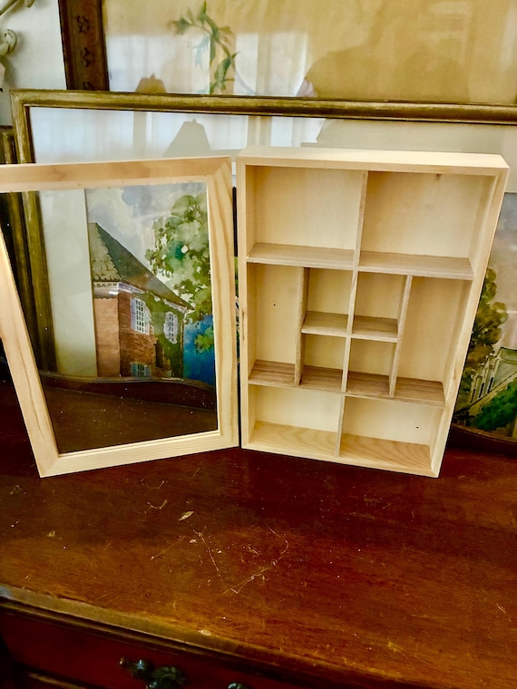 Unfinished Wood Shadow Box – Glass Lid Display Case 11.75” x 7.87”
