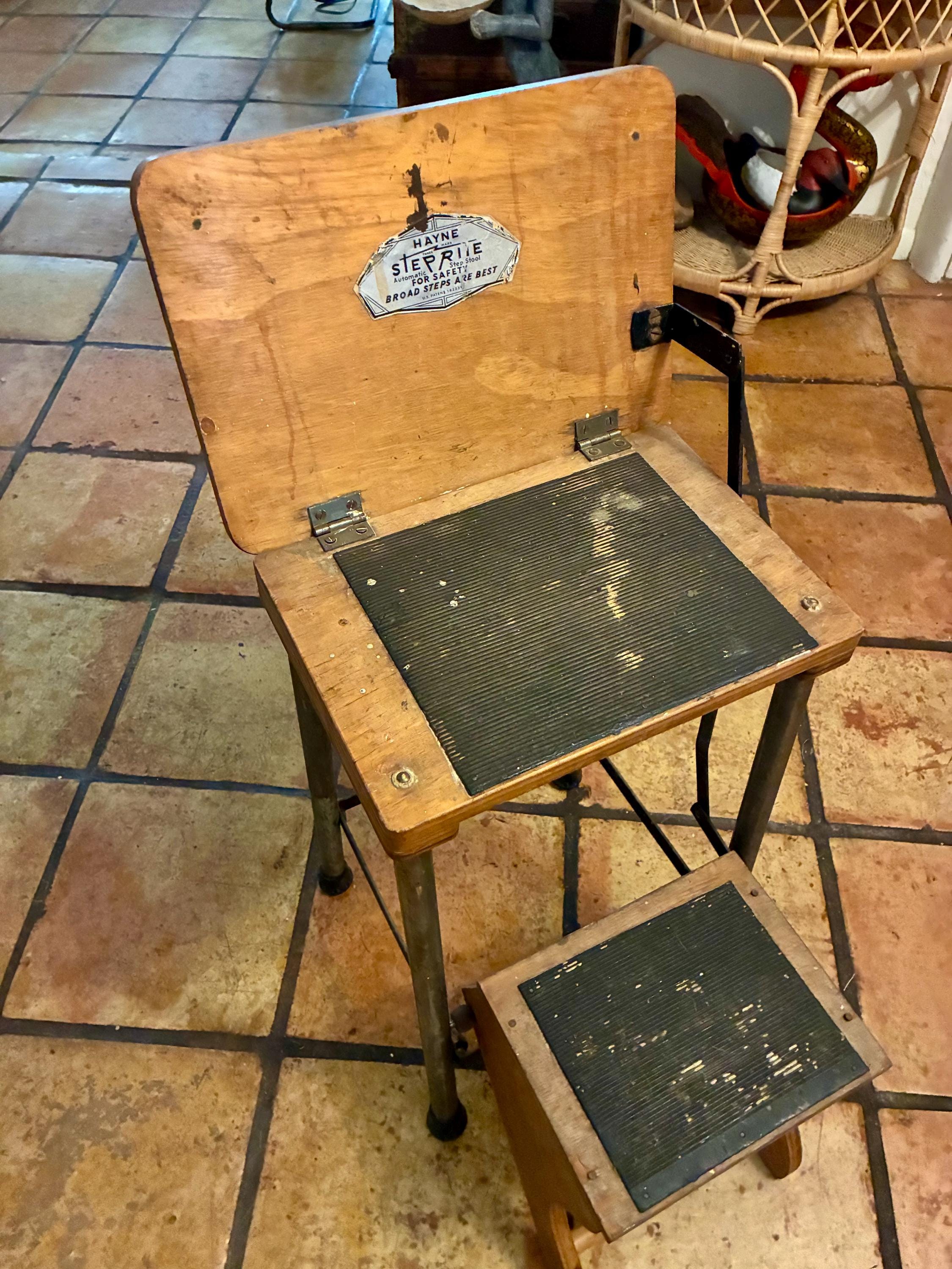 Kitchen Vintage Metal Step Stool, Folding Kitchen Stool, Chair, - Etsy