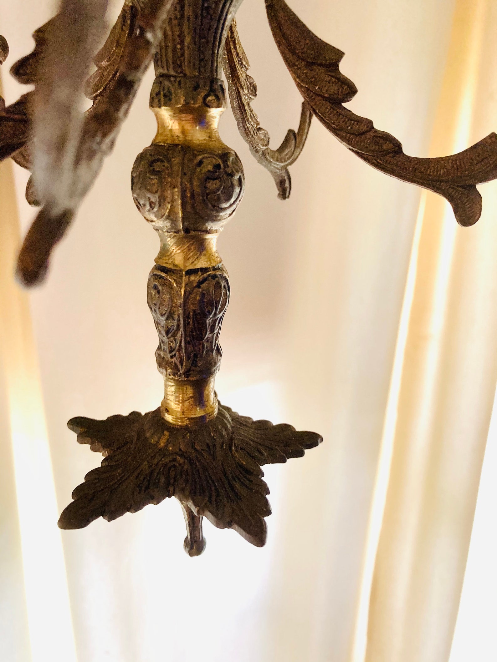 Hanging Candelabra Baroque Ornate 5 Candle Chandelier Brass Etsy