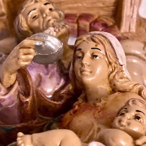 Vintage Holy Family Statue,Made in Italy Fontanini Style Figures, Mary Joseph and child Jesus Vintage statues, Divine Family Trio