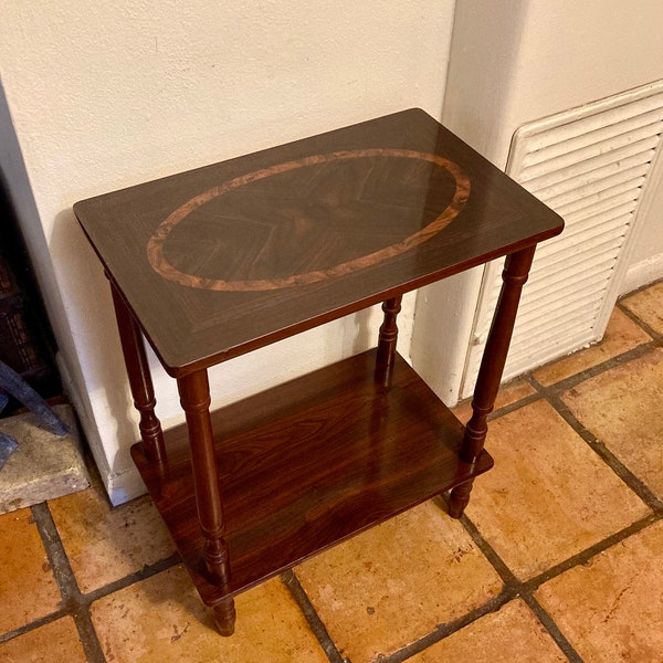 Vintage Spindle Side Table, Wooden 2 Tier Accent table, Entryway Valet Table, Vintage Plant Stand