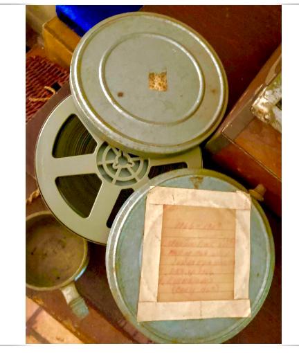 8mm Movies With Reel Case, Vintage Wooden Art Box, Handmade Wooden
