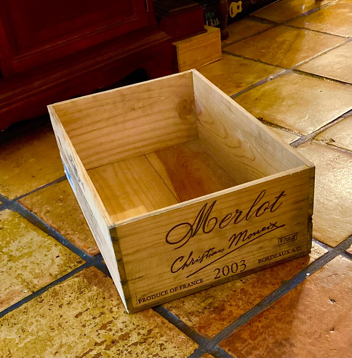 Vintage Wooden Wine Crate Box French Wine Box Christian Etsy