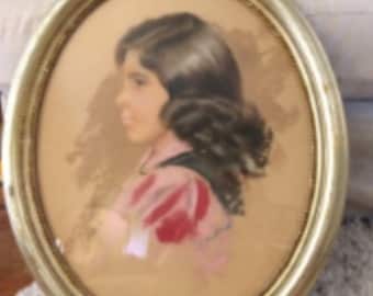 Antique Oval Frame 24” – Vintage Gold Wall Frame with Portrait – Repurpose as Mirror