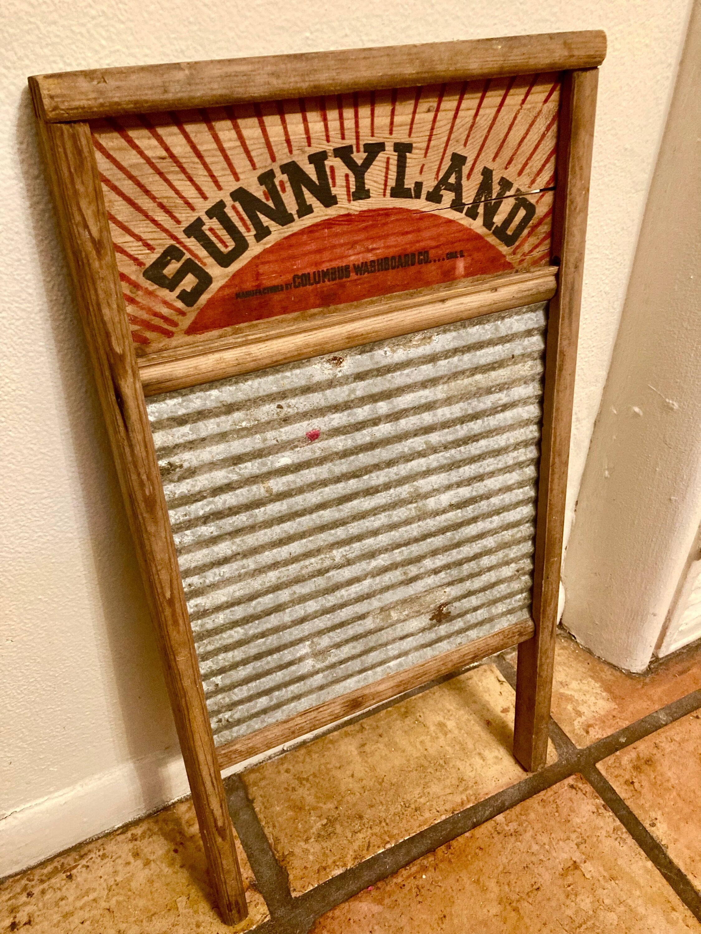 Vintage SMALL DURO WASHBOARD, 16 Inch Galvanized Washboard, Farmhouse